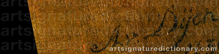 Authentic signature by Anthonius Van DYCK on  artwork