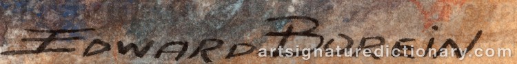 Authentic signature by John Edward BOREIN on Painting/Watercolour artwork