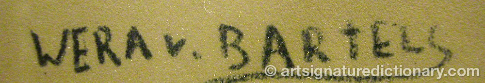 Authentic signature by Wera Von BARTELS on  artwork