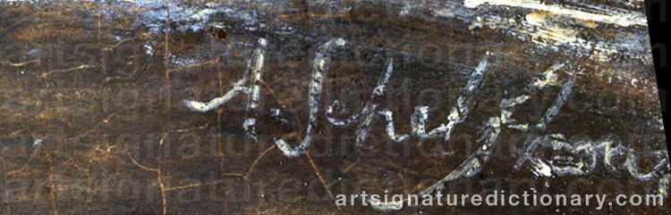 Authentic signature by Andreas SCHELFHOUT on Painting/Watercolour artwork