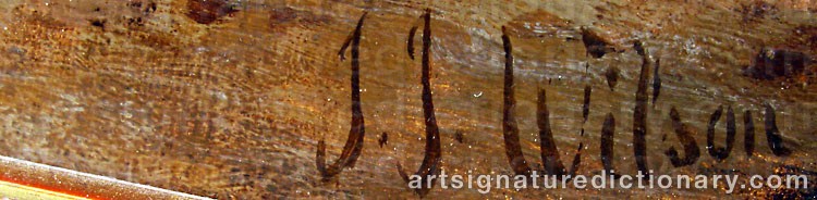 Authentic signature by John James WILSON on  artwork