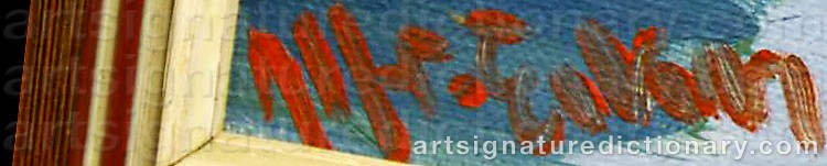 Authentic signature by Alfred EIKRI on artwork