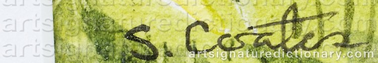 Authentic signature by Stephen COATES on artwork