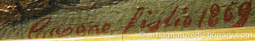 Authentic signature by Capone FIGLIO on artwork