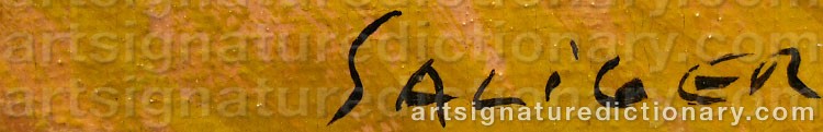 Authentic signature by Ivo SALIGER on  artwork