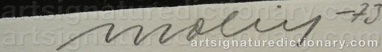 Authentic signature by Brita MOLIN on artwork