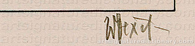 Authentic signature by Walter DEXEL on  artwork
