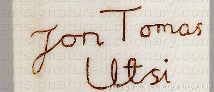 Authentic signature by Jon Tomas (Sami Artist) UTSI on Other artwork
