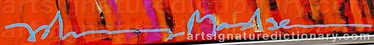 Authentic signature by Johnny MADSEN on  artwork