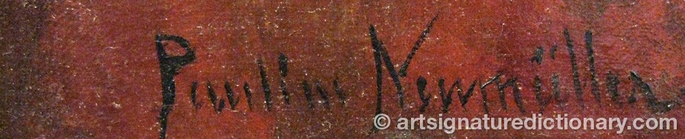 Authentic signature by Pauline ÅKERLUND NEUMÜLLER on  artwork