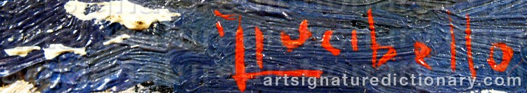 Authentic signature by Ignazio LUCIBELLO on  artwork