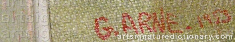 Signature by Gustav ARNE