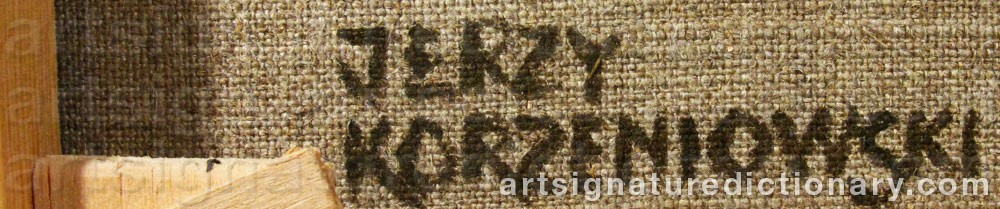 Authentic signature by Jerzy KORZENIOWSKI on  artwork