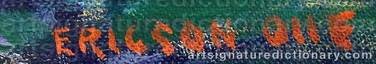 Authentic signature by Olle ERICSON on Painting/Watercolour artwork