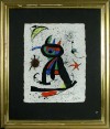 Close-up details showing Joan MIRO signature forgery characteristics