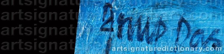 Authentic signature by Arup DAS on  artwork