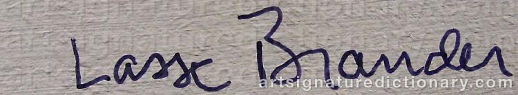 Authentic signature by Lasse BRANDER on  artwork