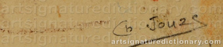 Authentic signature by Charles JOUAS on artwork