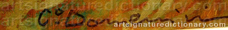Authentic signature by Carlo DOMENICI on  artwork
