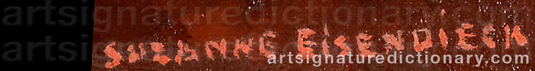 Authentic signature by Suzanne EISENDIECK on artwork