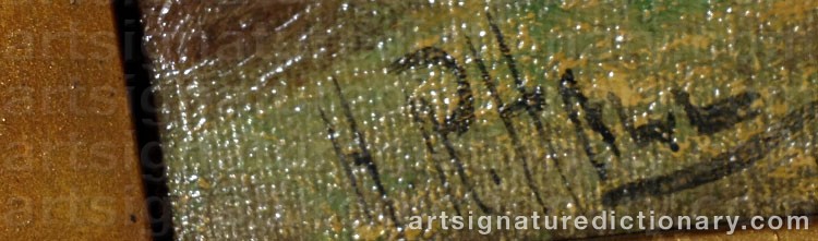 Authentic signature by H.r. HALL on artwork