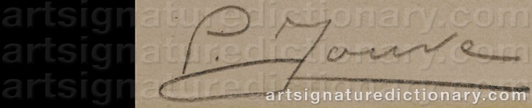 Authentic signature by Paul JOUVE on  artwork