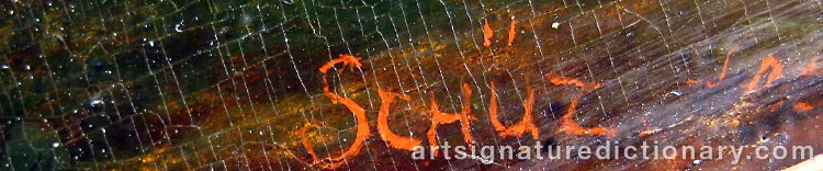 Authentic signature by Christian Georg The Younger SCHÜTZ on  artwork