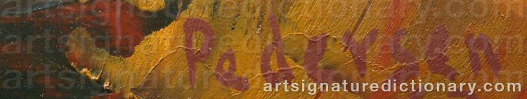 Authentic signature by Bror Viggo PEDERSEN on  artwork