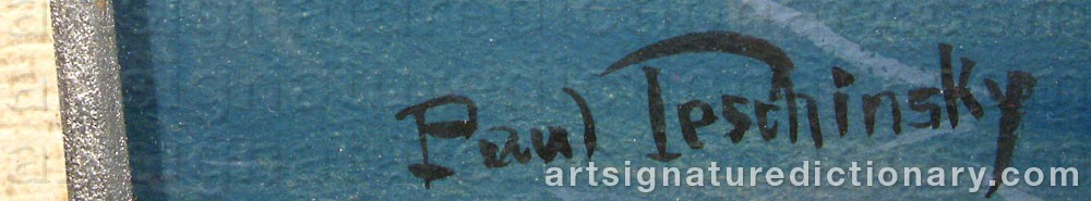 Authentic signature by Paul TESCHINSKY on  artwork