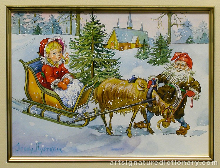 Close-up details showing Jenny NYSTRÖM signature forgery characteristics