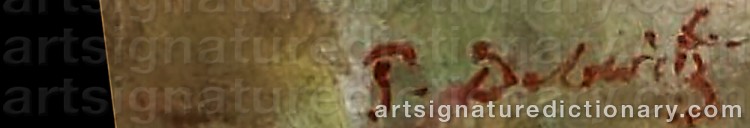 Authentic signature by Per DEBERITZ on  artwork