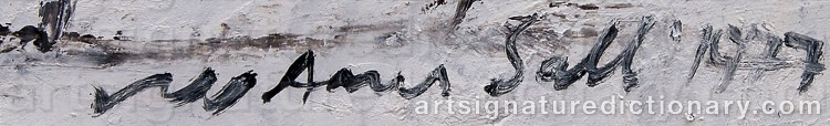 Authentic signature by Aares SALLI on Painting/Watercolour artwork