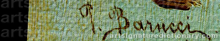 Authentic signature by Pietro BARUCCI on Painting/Watercolour artwork