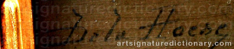 Authentic signature by Bela HOESE on  artwork