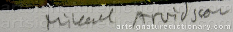 Authentic signature by Mikael ARVIDSSON on  artwork