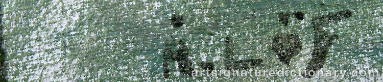 Authentic signature by Åke LÖF on  artwork