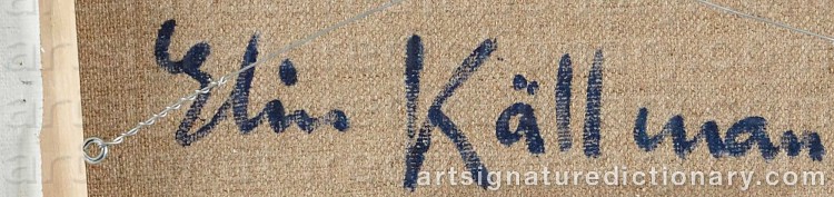 Authentic signature by Elin KÄLLMAN on Painting/Watercolour artwork