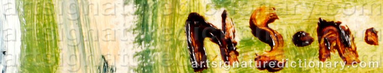 Authentic signature by Nils SJÖGREN on  artwork