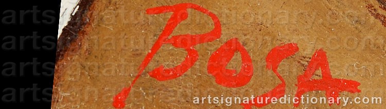 Authentic signature by Louis BOSA on  artwork