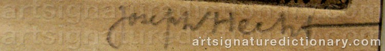 Authentic signature by Joseph HECHT on artwork
