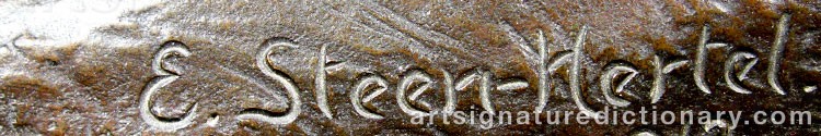 Authentic signature by Elna STEEN-HERTEL on  artwork