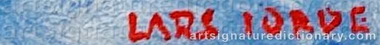 Authentic signature by Lars JORDE on  artwork