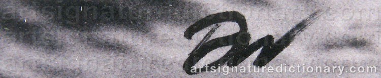 Authentic signature by Daniel WAHLBERG on  artwork