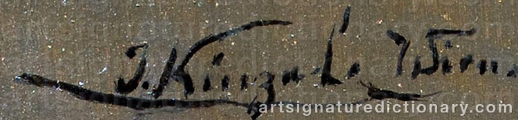 Authentic signature by Joseph KINZEL on  artwork