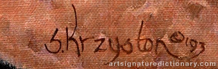 Authentic signature by Sue KRZYSTON on Painting/Watercolour artwork