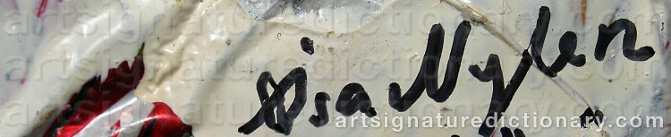 Authentic signature by Åsa NYLÉN on  artwork