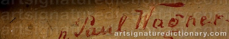 Authentic signature by Paul Hermann WAGNER on  artwork