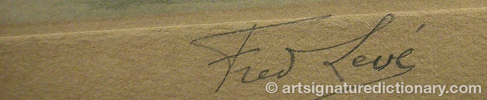 Authentic signature by Frédéric Louis LEVE on  artwork