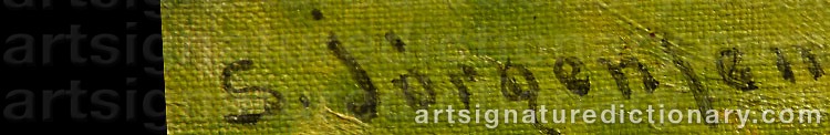 Authentic signature by Sven JØRGENSEN on  artwork