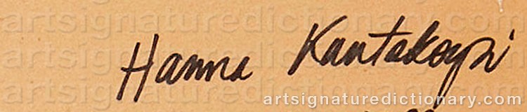 Authentic signature by Hanna KANTOKORPI on  artwork